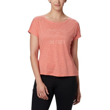 Dámské Tričko Columbia High Dune Short Sleeve Červené BGMDVL504